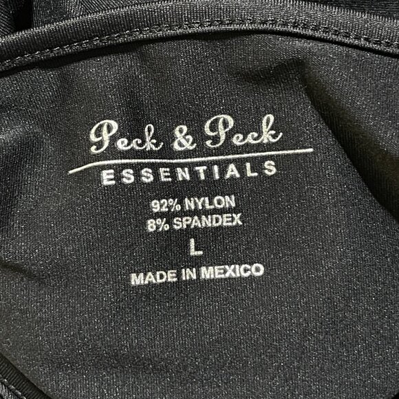 Peck & Peck Essentials Top Black Stretch Size L Large - Picture 4 of 5